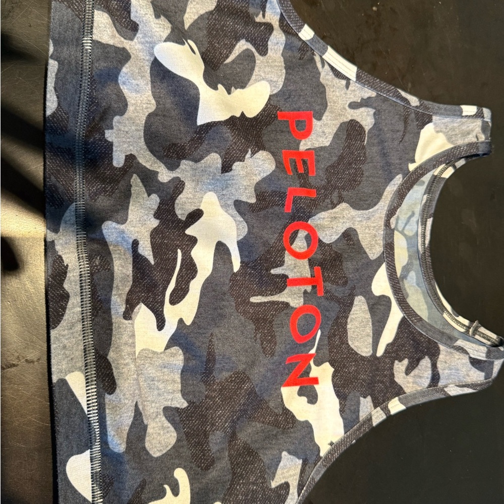 Peloton Tank Top - Blue, Gray, and Red Camo
